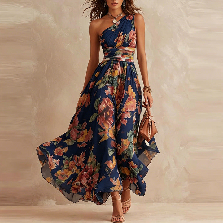 Maria | Robe Fleurie à Épaule Dénudée
