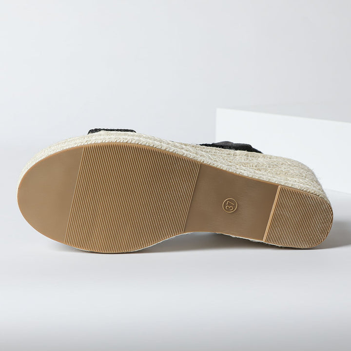 SANDALES À TALON TRESSÉES POUR FEMMES
