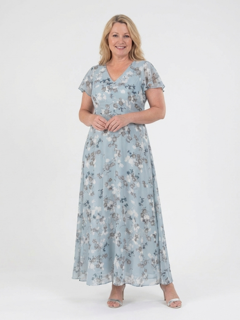 Ismeria | Robe Longue Fleurie en Mousseline