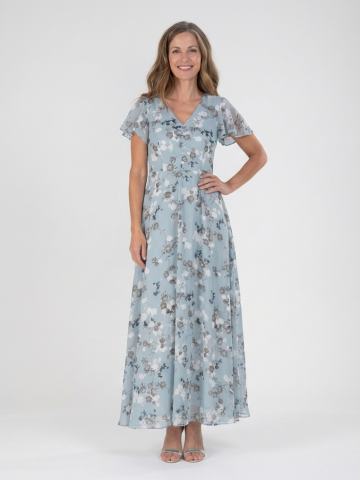 Ismeria | Robe Longue Fleurie en Mousseline