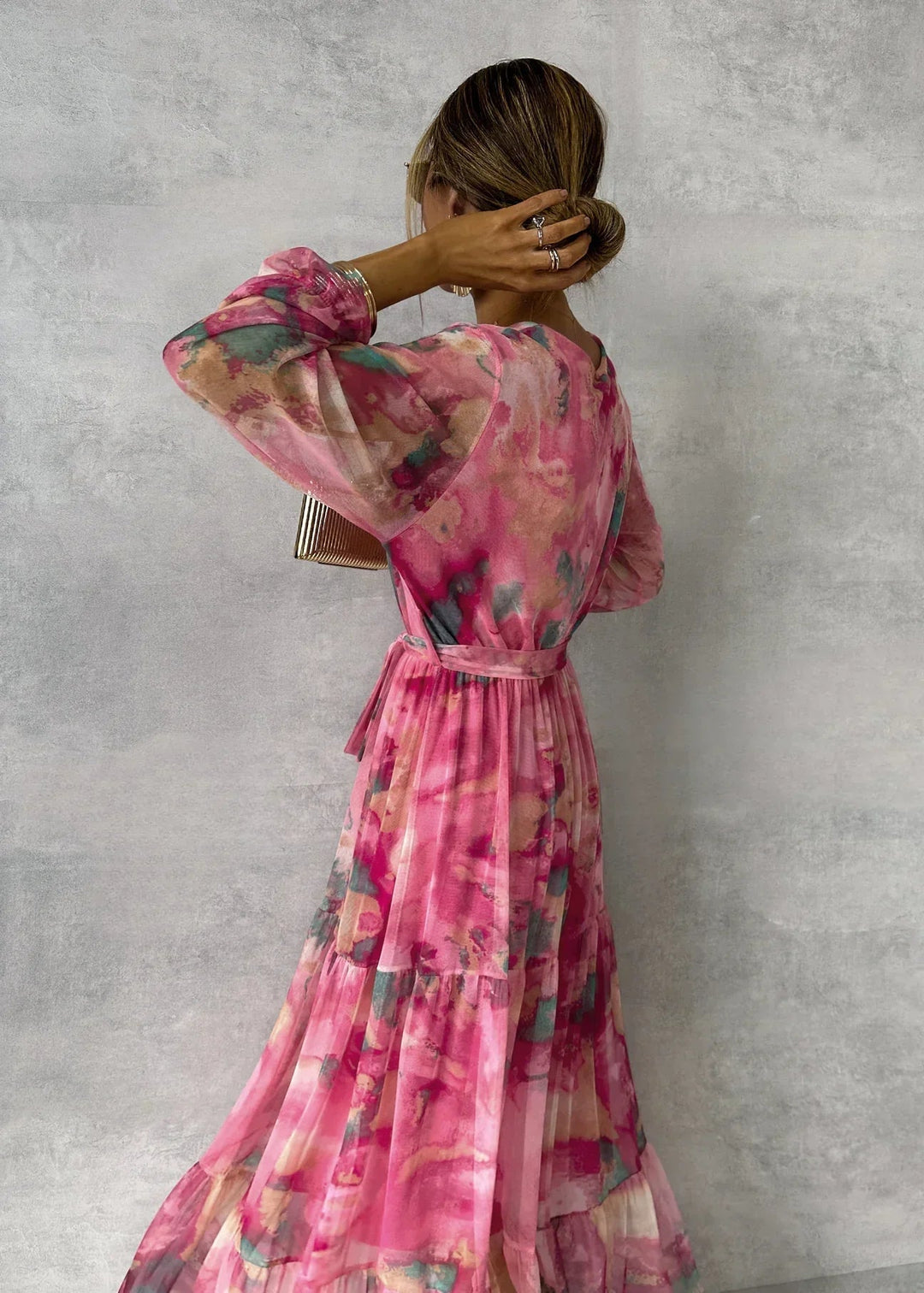 Zoey | Robe Portefeuille Fleurie à Volants Étagés
