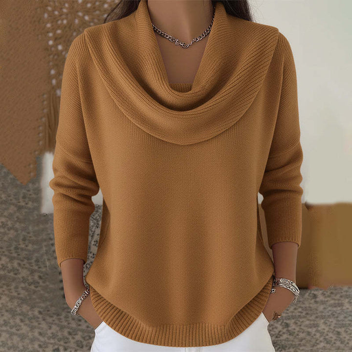 Barbara | Pull à Col Bénitier Drapé