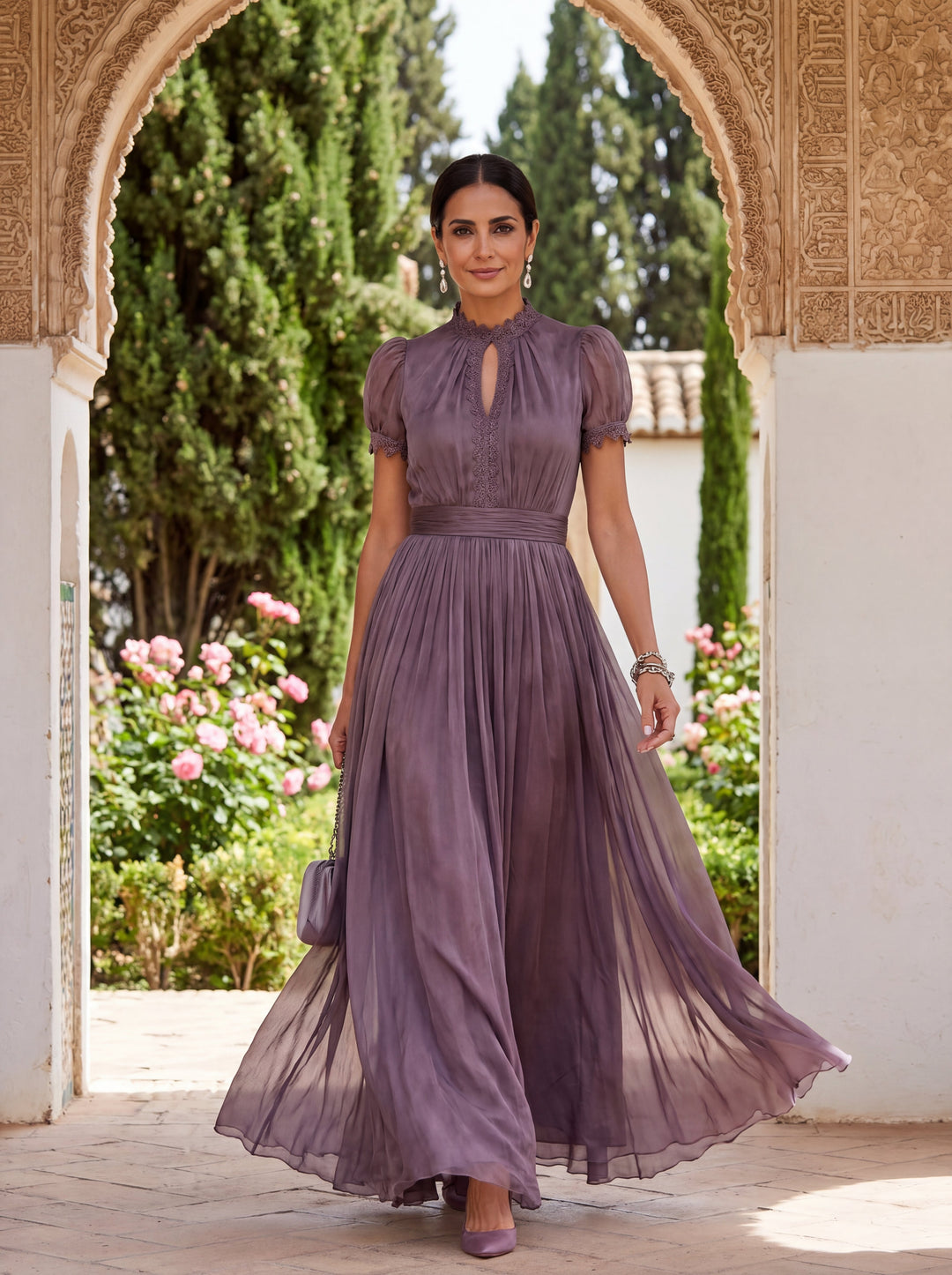 Robe Longue Flavia en Tissu Luxueux - Élégance Inégalée chez Maison Élise