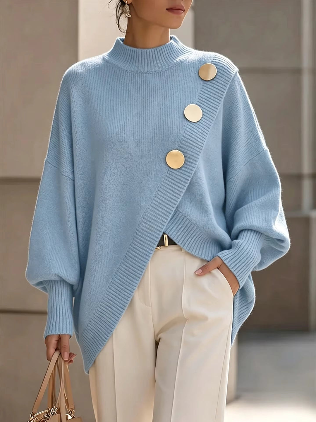 Celia | Pull en Maille à Détails Boutons
