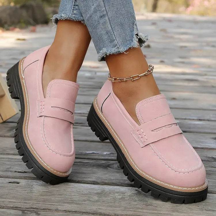 Elsa - Mocassins à Semelle Crantée Effet Daim
