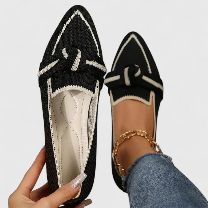 Marceline – Mocassins Plats Confort à Nœud Tressé
