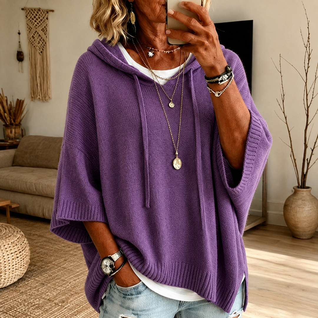 Élodie | Pull Poncho Violet