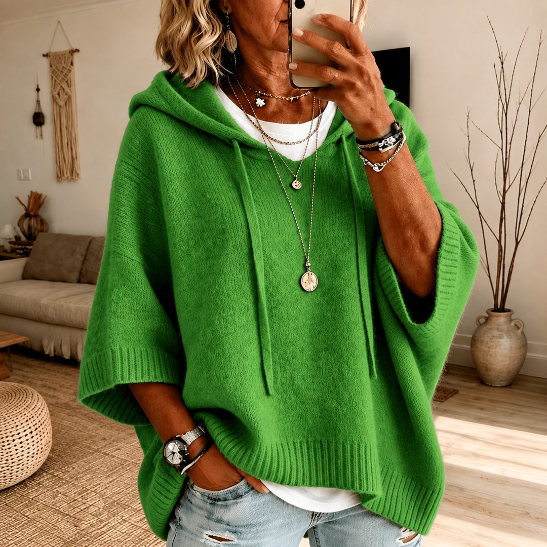 Margaux | Pull Poncho Vert