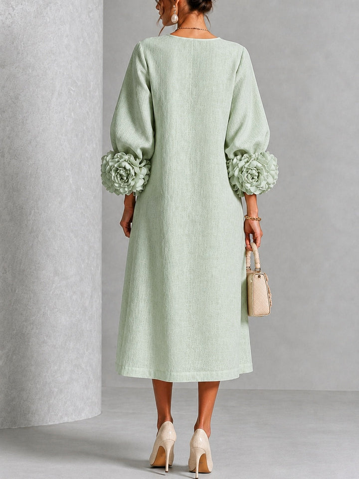 Sienna | Robe Midi à Poignets Fleuris