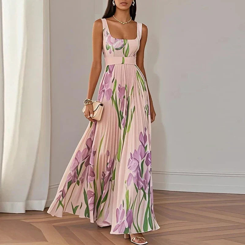 Robe Maxi Évasée en Fleurs | Maison Élise