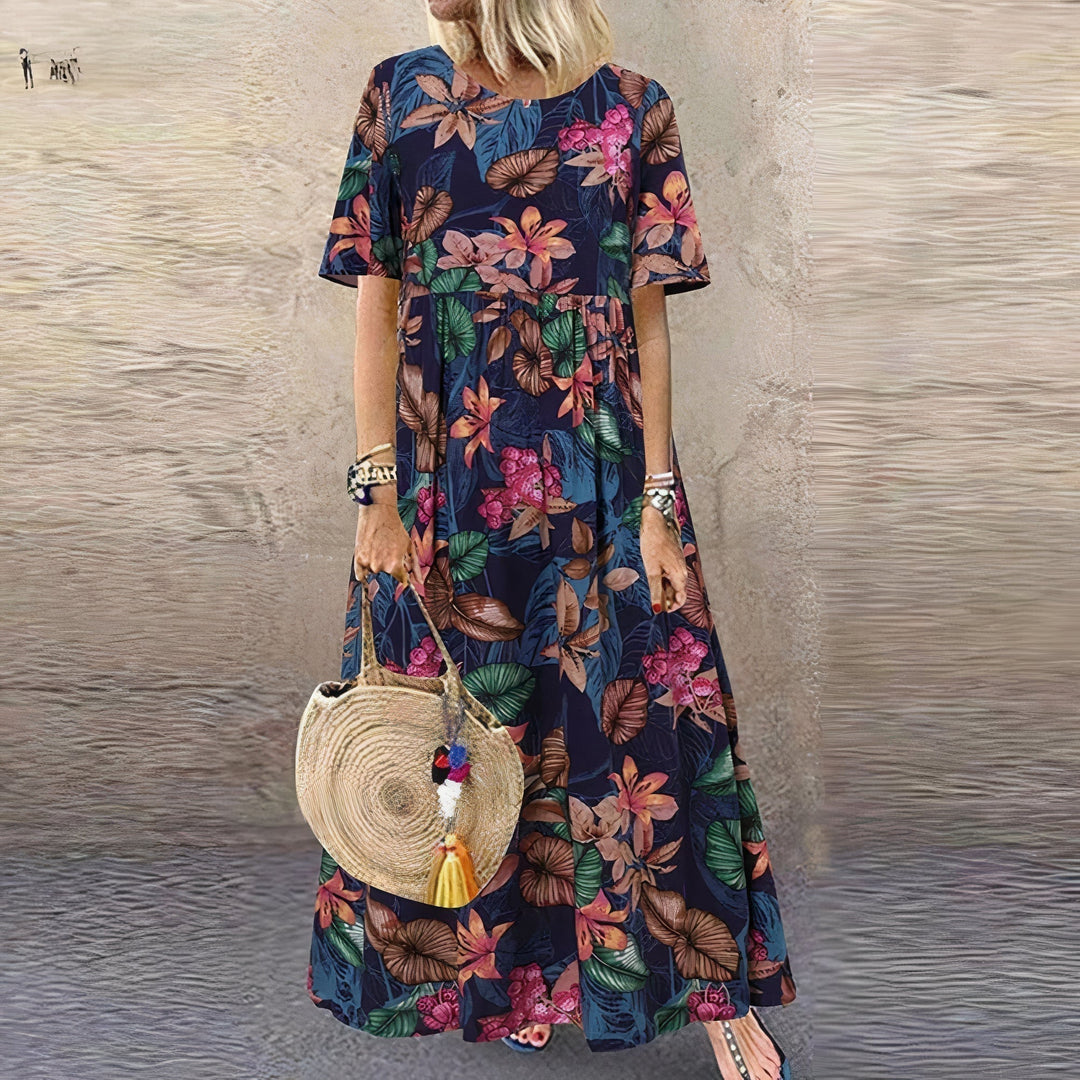 Lovi | Robe Midi Fleurie à Manches Papillon