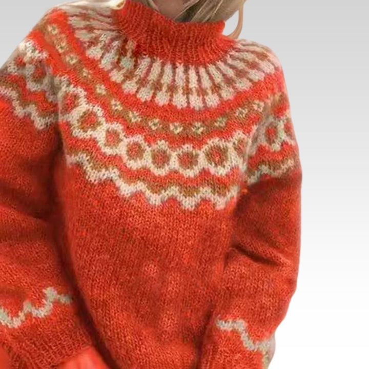 Pull Col Montant Jacquard Christine