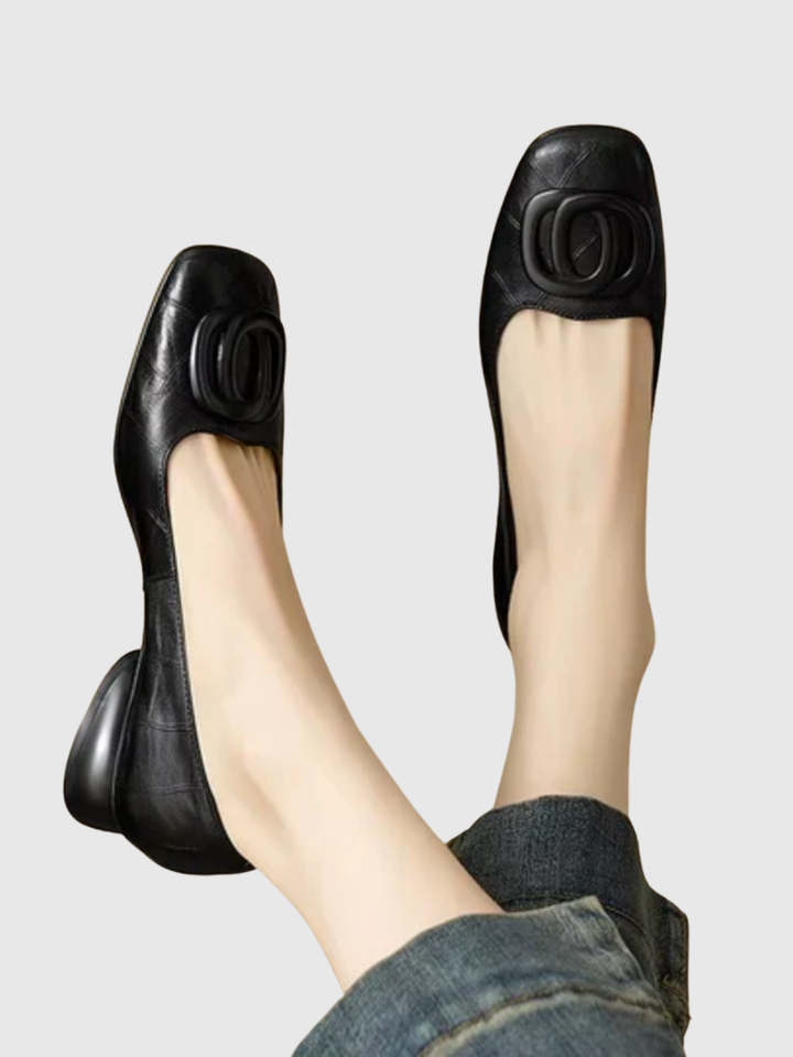 Inès | Ballerines cuir bout carré