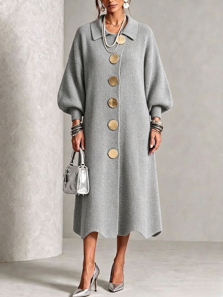 Clarie | Robe Longue Boutonnée Couvrant le Ventre