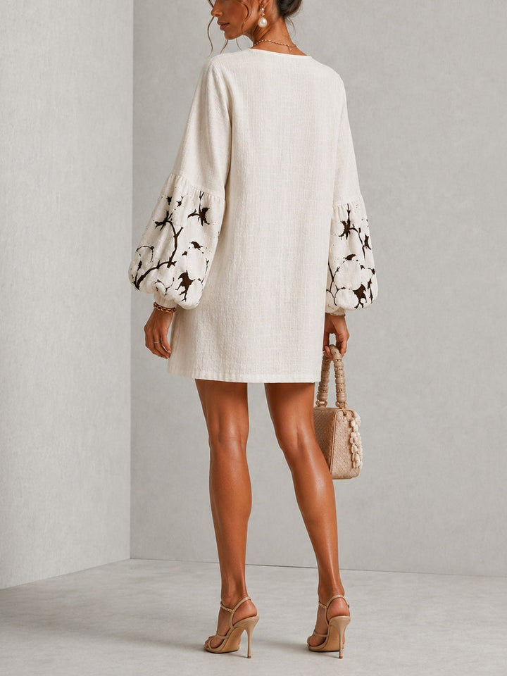 Waverly | Mini Robe Fleurie à Manches Bouffantes