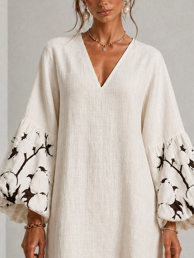 Waverly | Mini Robe Fleurie à Manches Bouffantes