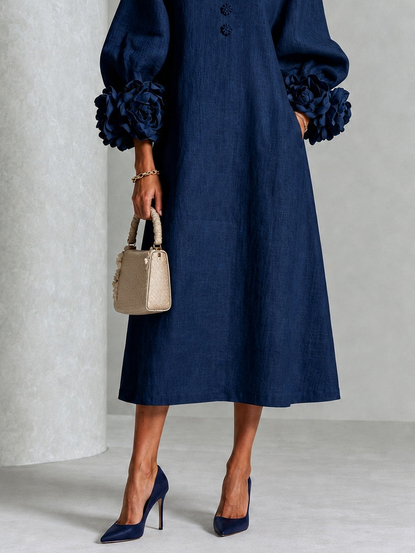 Danica | Robe Midi à Poignets Fleuris