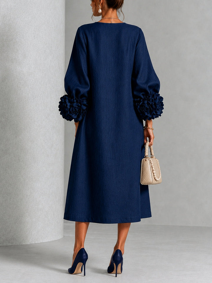 Danica | Robe Midi à Poignets Fleuris