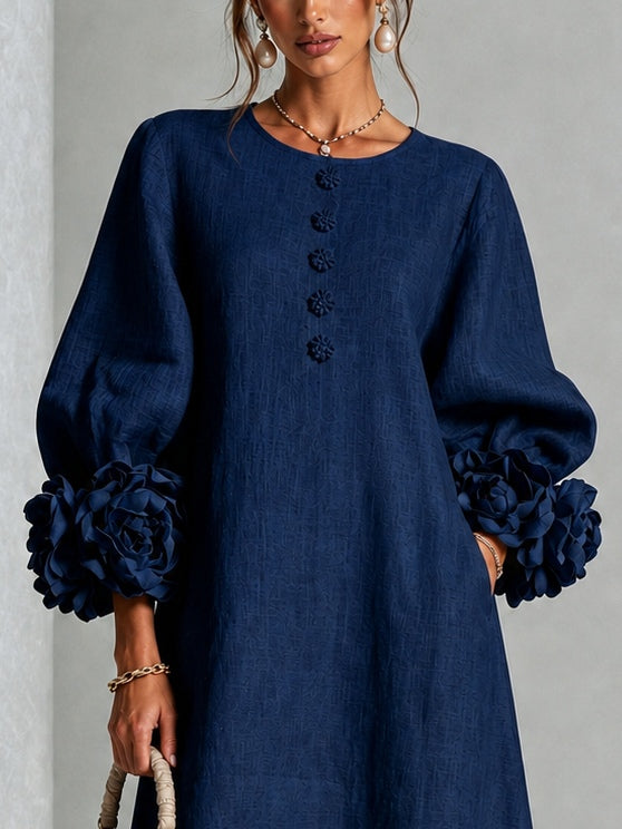 Danica | Robe Midi à Poignets Fleuris