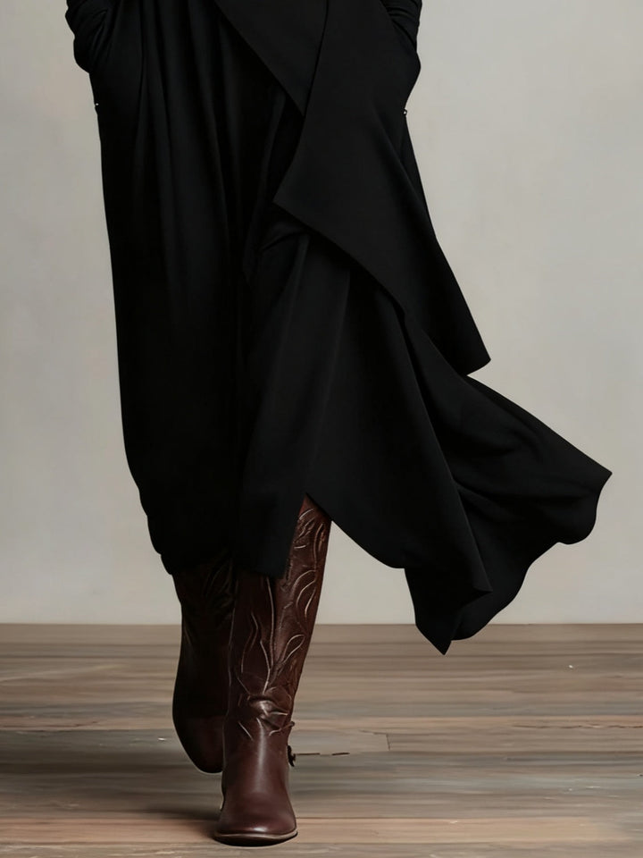Lori | Robe Vintage Asymétrique à Col Roulé
