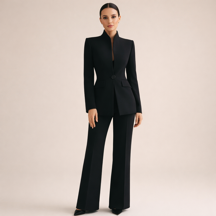 Vessia | Tailleur Ajusté à Pantalon Large