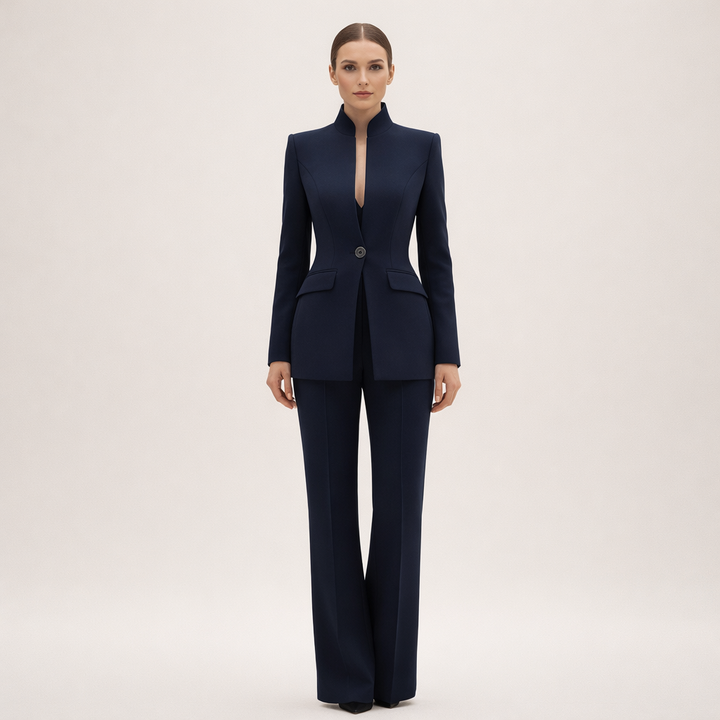 Vessia | Tailleur Ajusté à Pantalon Large