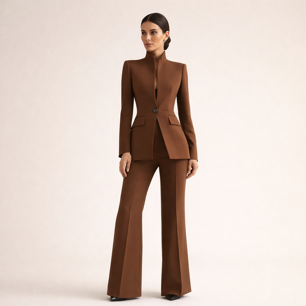 Vessia | Tailleur Ajusté à Pantalon Large