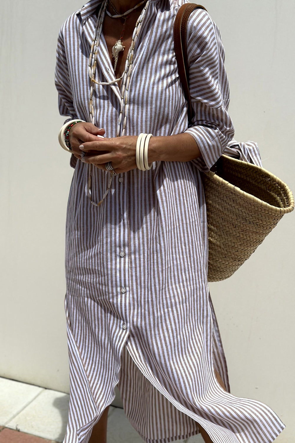 Sophia | Robe-chemise rayée intemporelle, alliant élégance et confort