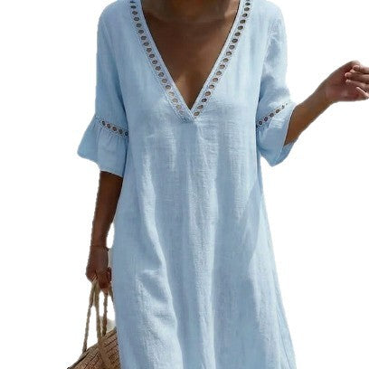 Elara | Robe Longue Légère, Confort Bord de Mer