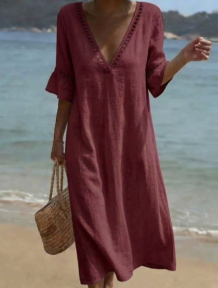 Elara | Robe Longue Légère, Confort Bord de Mer