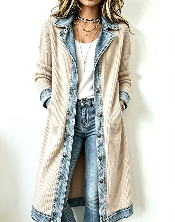 Gilet long Céleste beige