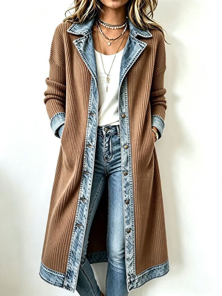 Gilet long Céleste camel