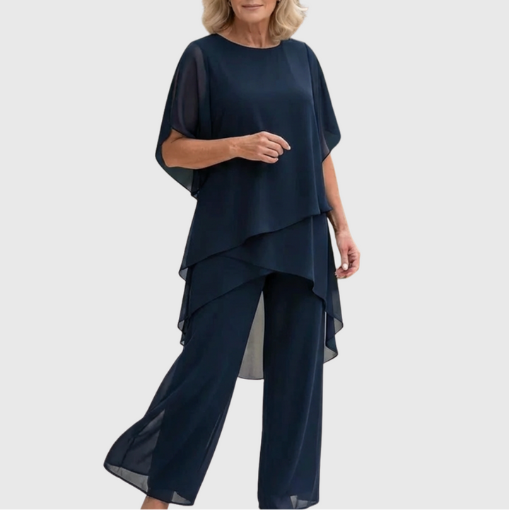 Chiara | Ensemble fluide 2 pièces à pantalon palazzo