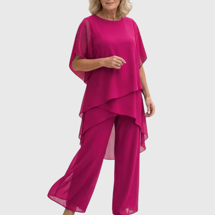 Chiara | Ensemble fluide 2 pièces à pantalon palazzo