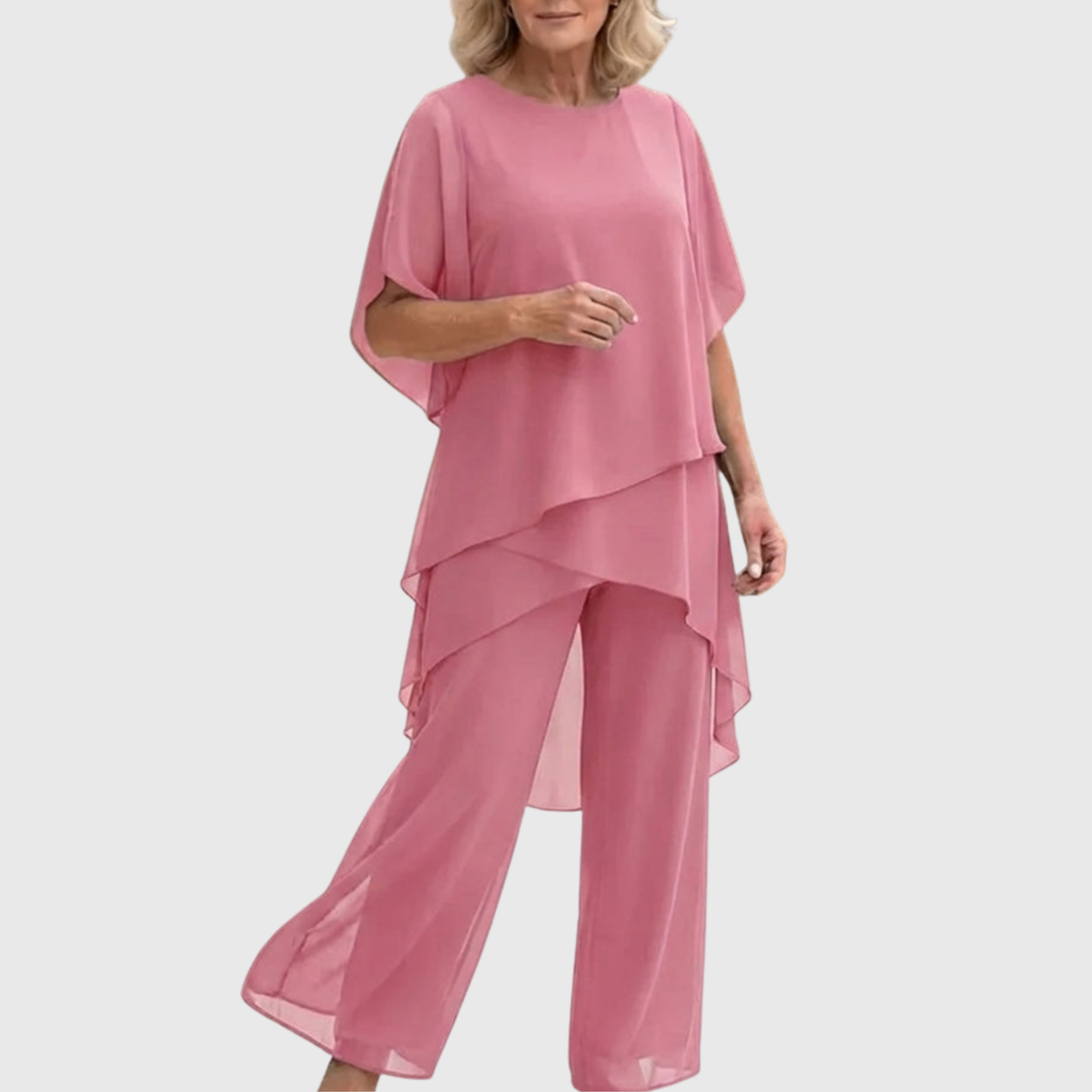 Chiara | Ensemble fluide 2 pièces à pantalon palazzo