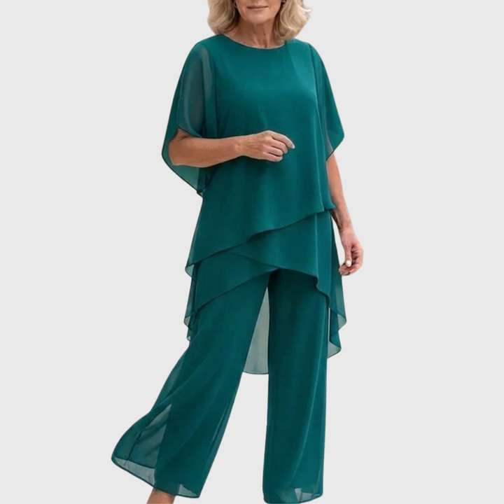 Chiara | Ensemble fluide 2 pièces à pantalon palazzo