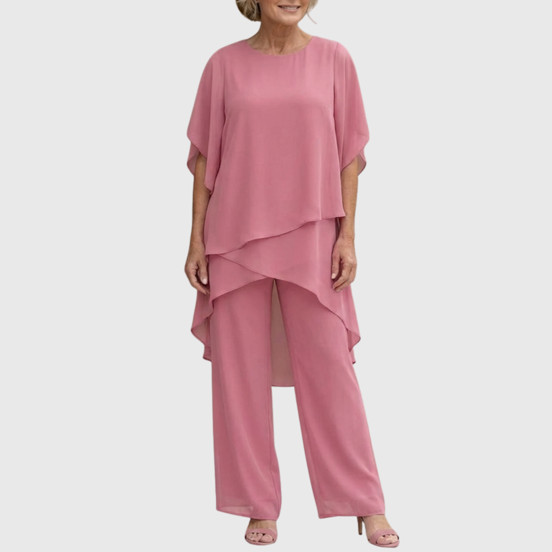 Chiara | Ensemble fluide 2 pièces à pantalon palazzo