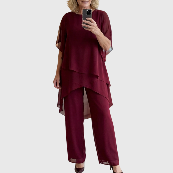Chiara | Ensemble fluide 2 pièces à pantalon palazzo