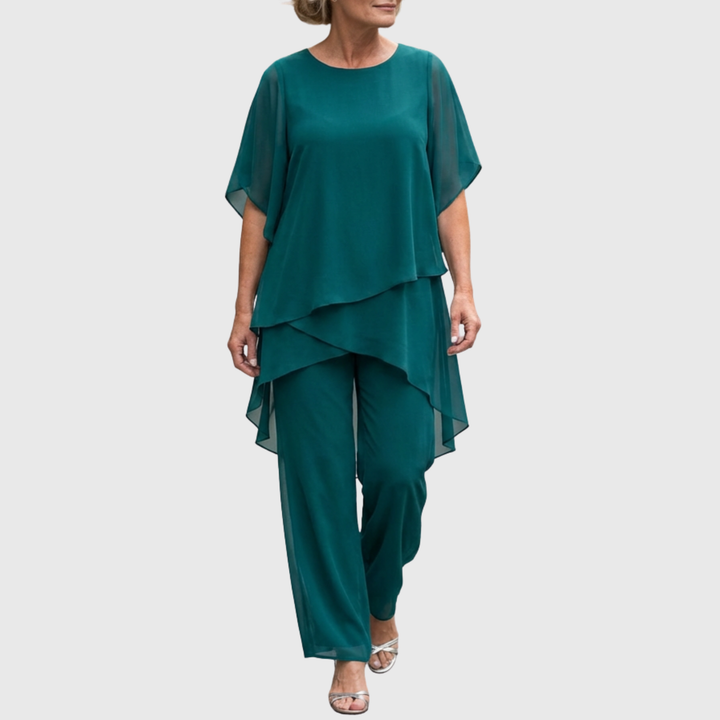 Chiara | Ensemble fluide 2 pièces à pantalon palazzo