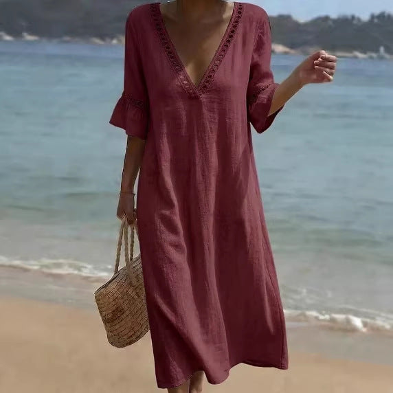 Elara | Robe Longue Légère, Confort Bord de Mer