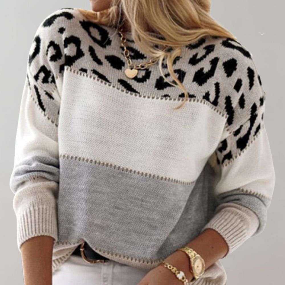 Fleur | Pull à Imprimé Léopard
