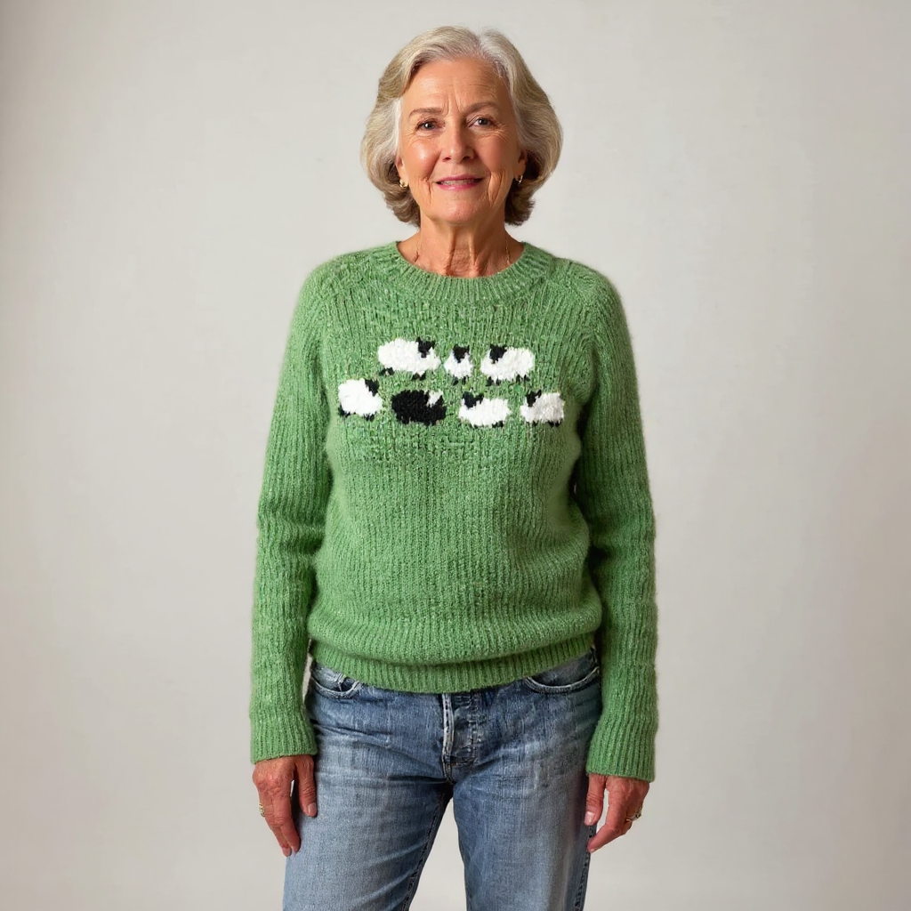 Pull Maille Motif Moutons Mathilde