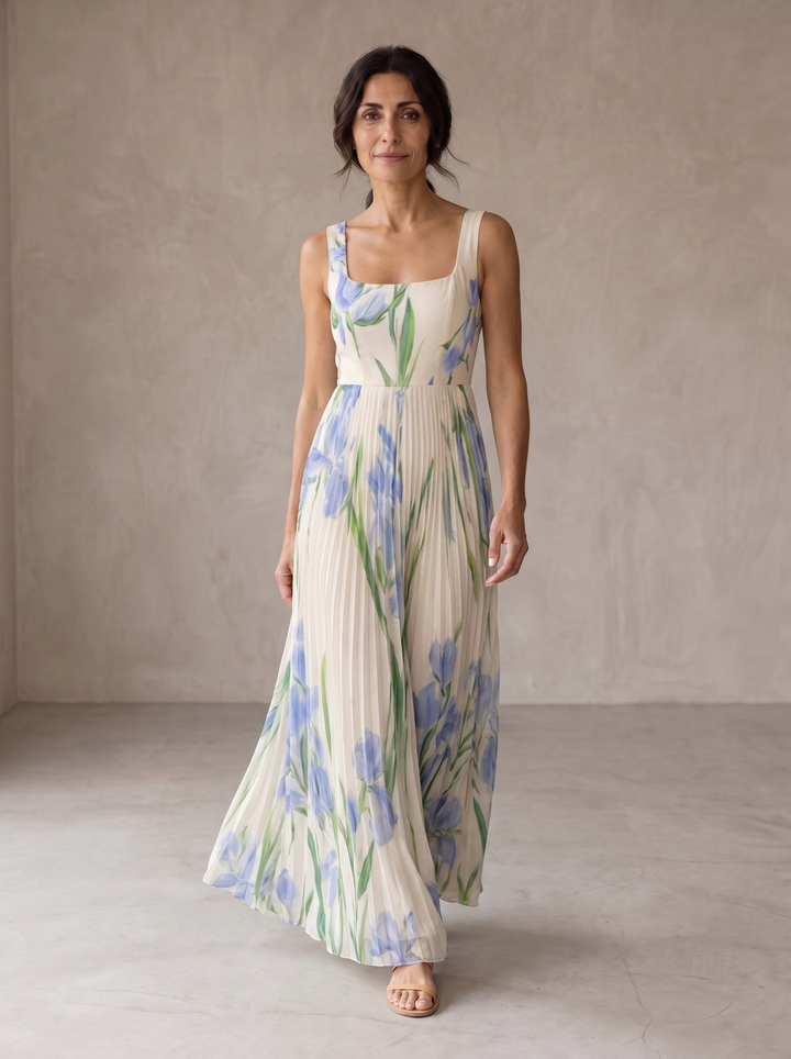 Robe Maxi Évasée en Fleurs | Maison Élise