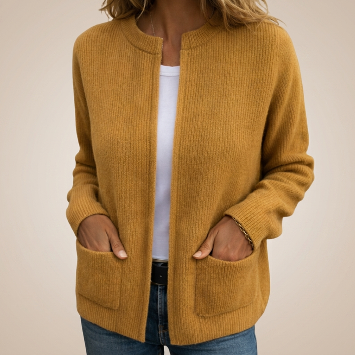 Diane | Cardigan Zippé en Maille Douce