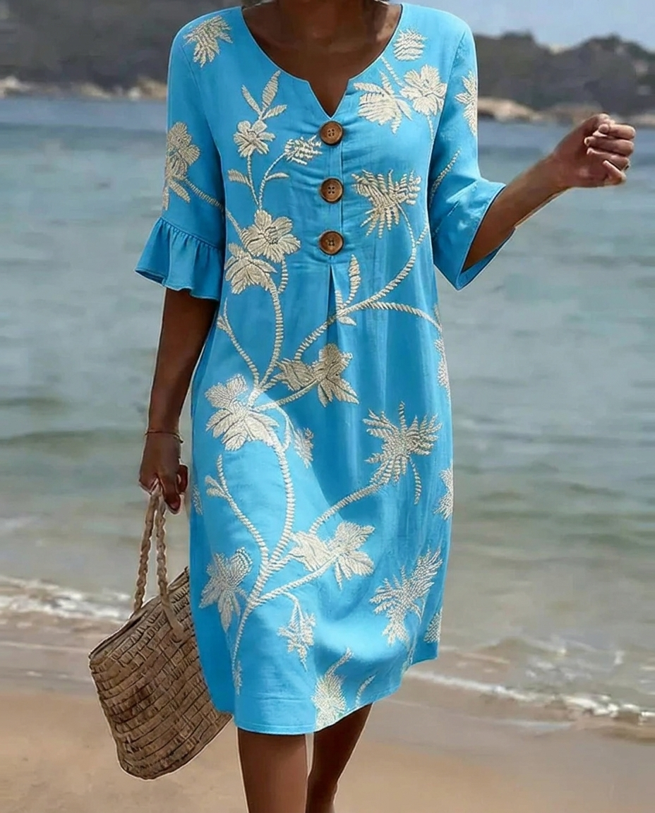 Robe Décontractée à Imprimé Fleuri