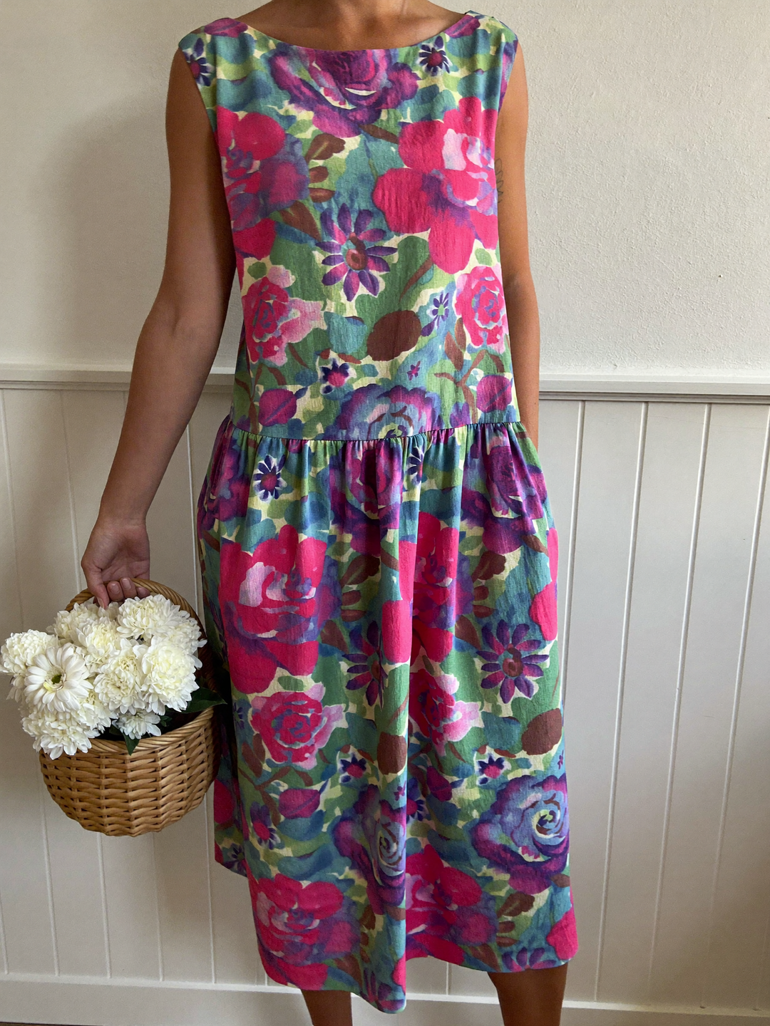 Karla - Robe midi multicolore aquarelle