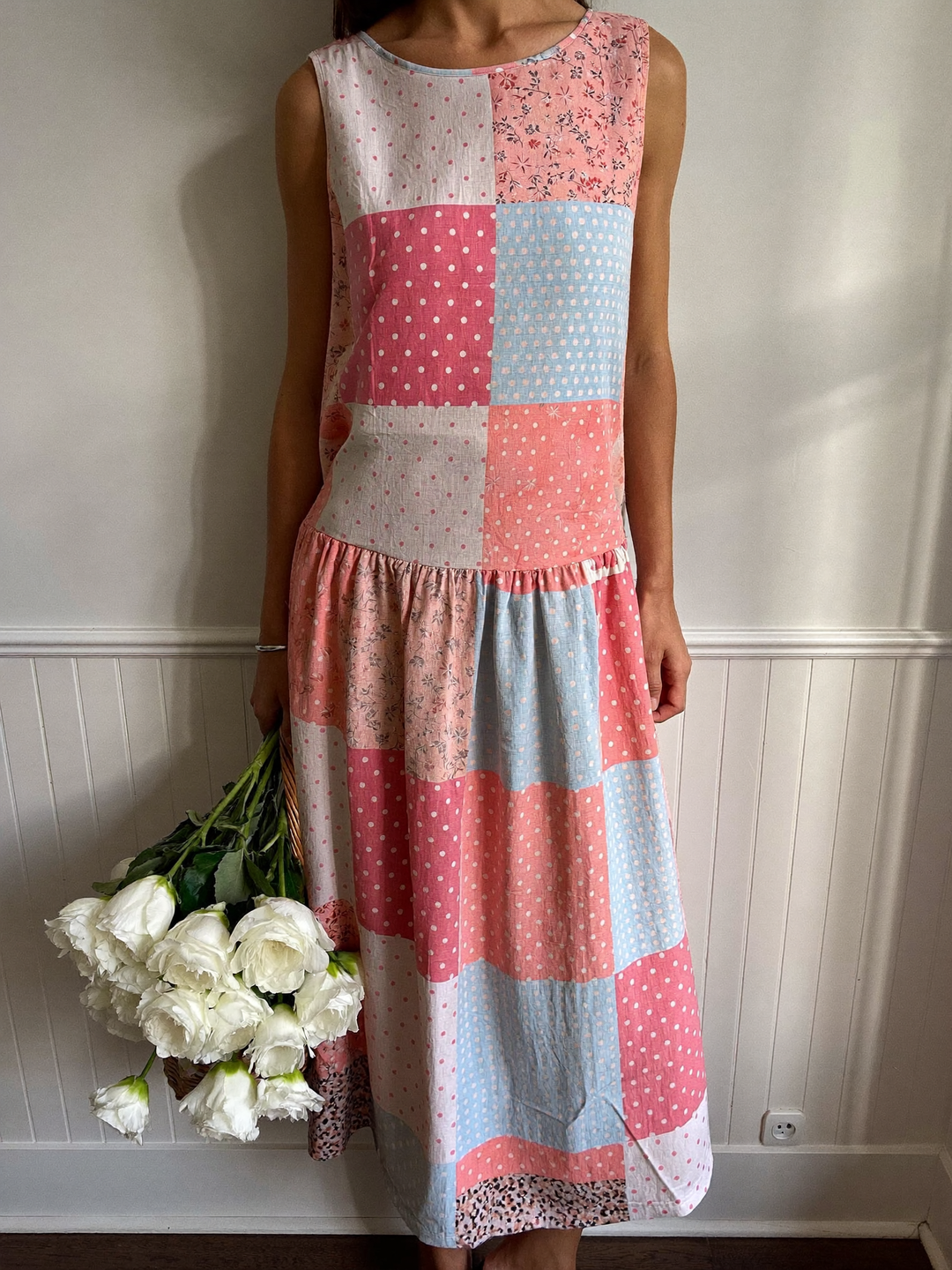 Mille - Robe midi imprimé patchwork