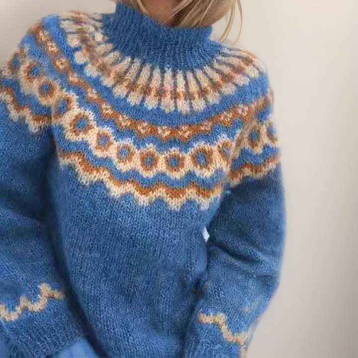 Pull Col Montant Jacquard Christine