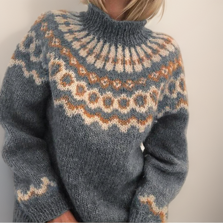 Pull Col Montant Jacquard Christine