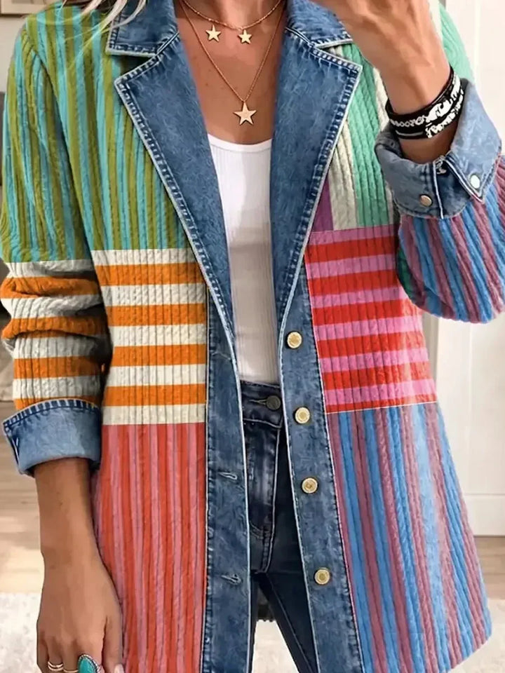 Harper | Veste Rétro à Motif Géométrique